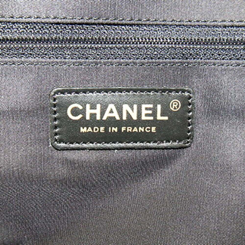 CHANEL Black Leather Logo Tote Bag - Picture 4 of 9